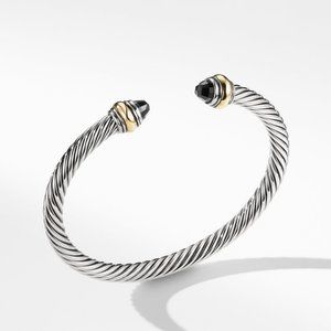 David Yurman 5mnn Cable bracelet Black Onyx Silver/gold in M (Authentic)